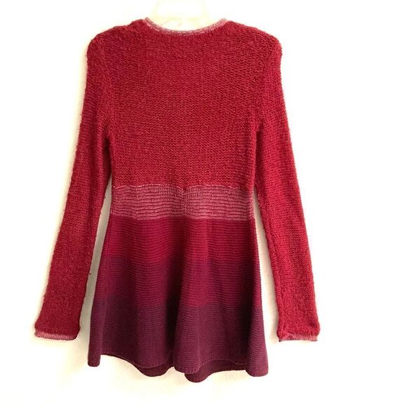 Free People wool angora ombre long button front cardigan sweater S - Picture 2 of 6
